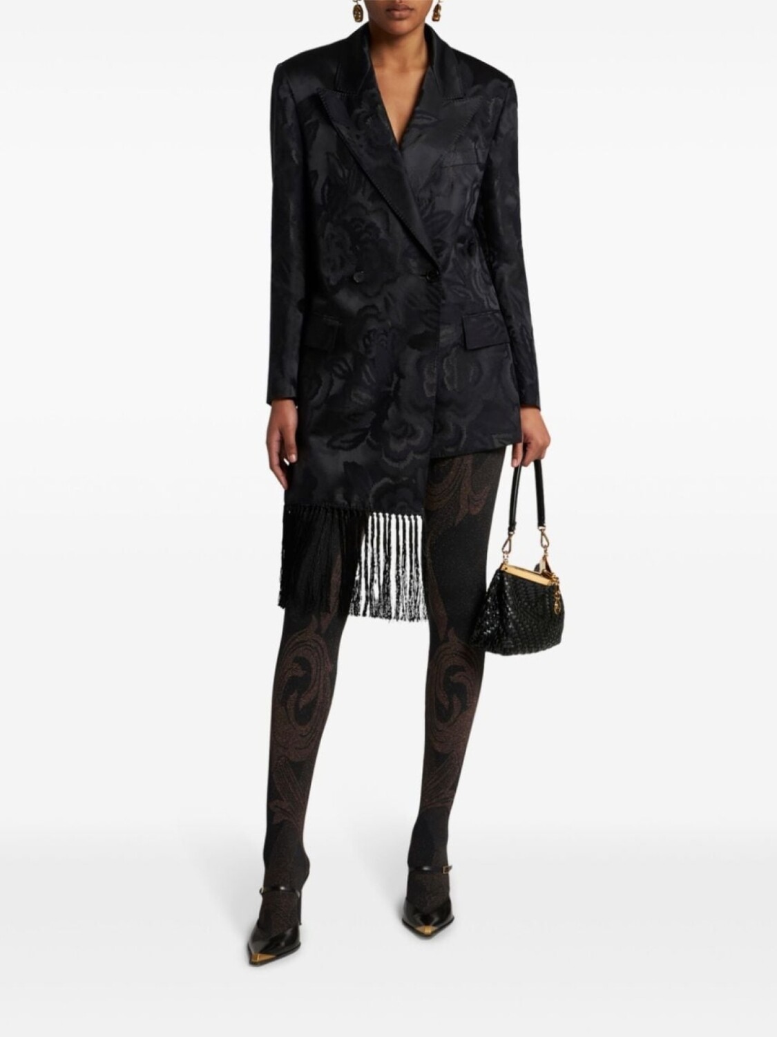 ETRO колготки с эффектом металлик из коллаборации с Wolford, коричневый — фото 2