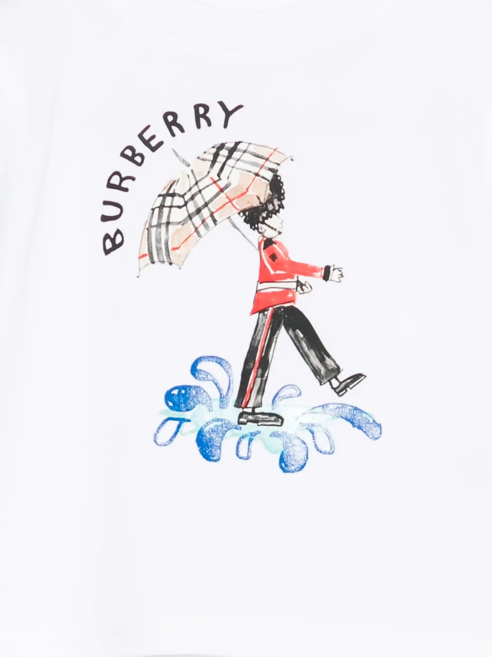 Футболка с графическим принтом BURBERRY KIDS, белый — фото 3