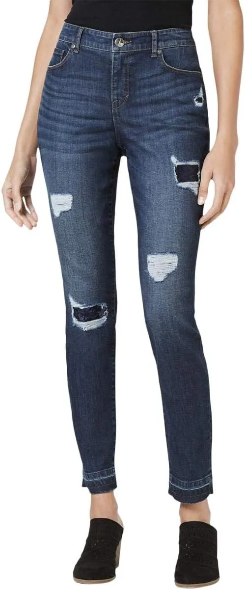 

Style & Co. Rip Repair Sequin Curvy Skinny Jeans