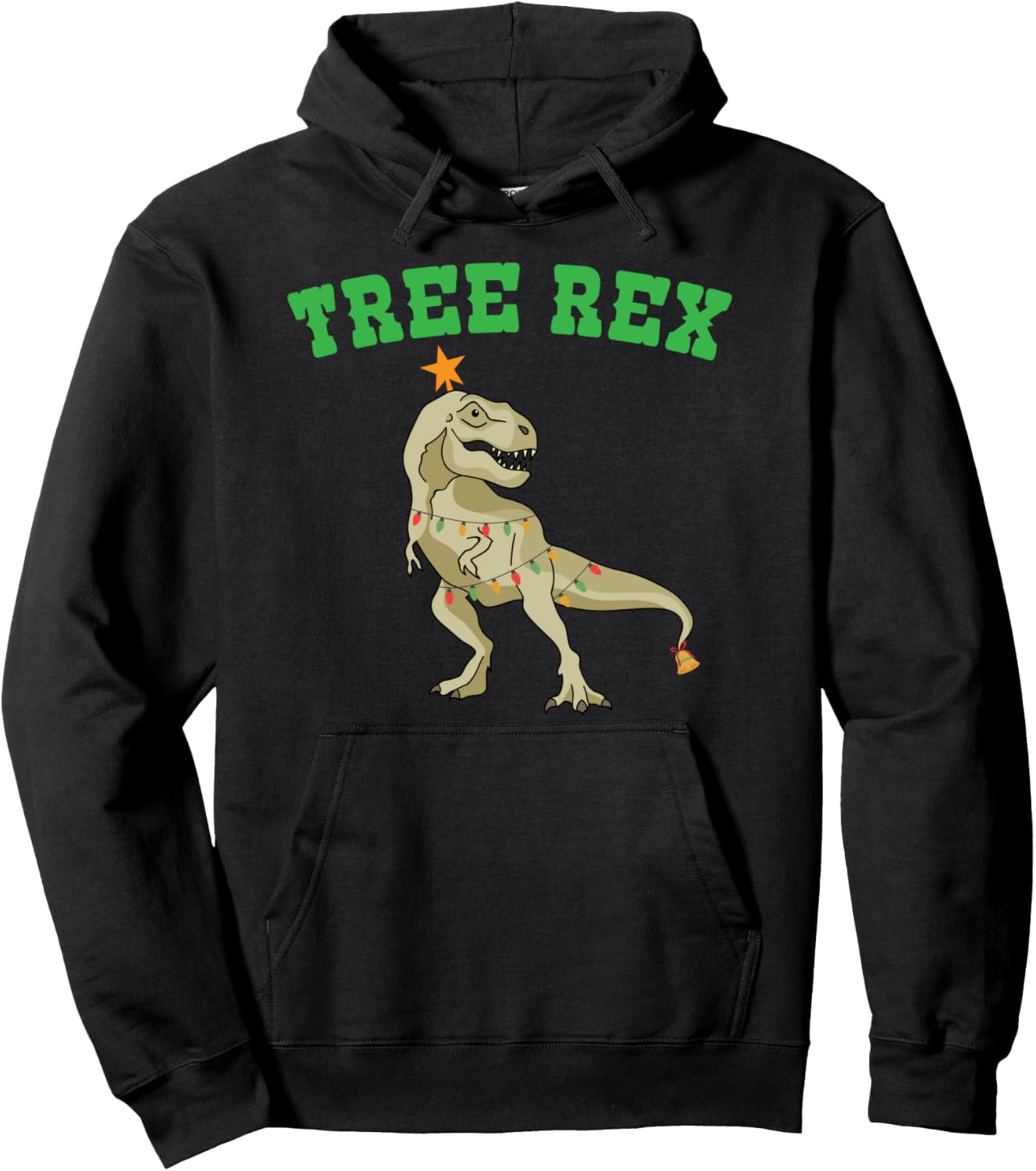 

Худи с веселым рождественским дизайном динозавра Tree Rex Tree Rex Dinosaur Funniest Retro Design, черный