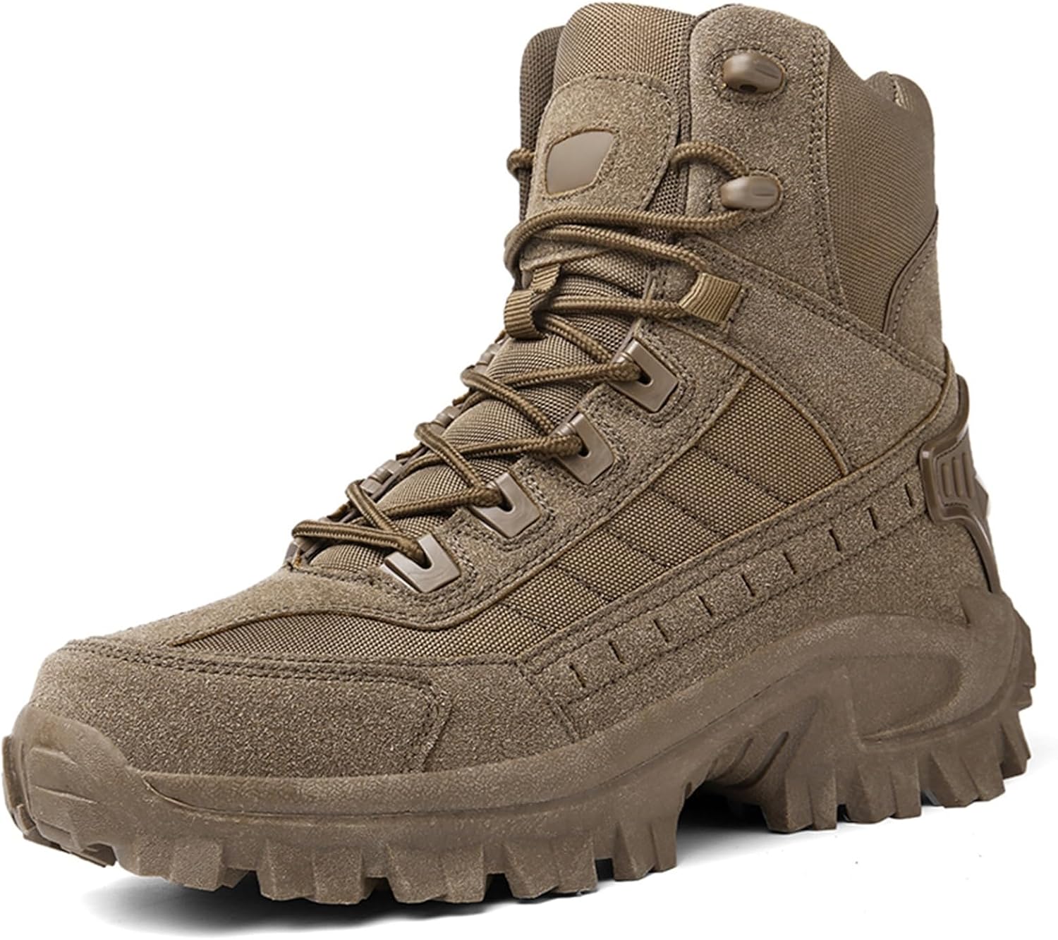 

Мужские военные тактические армейские ботинки среднего класса с шнуровкой, для походов на открытом воздухе, верх из замши, легкие, дышащие, с поддержкой щиколотки для активного отдыха, кемпинга, охоты и работы Psieicwm, коричневый
