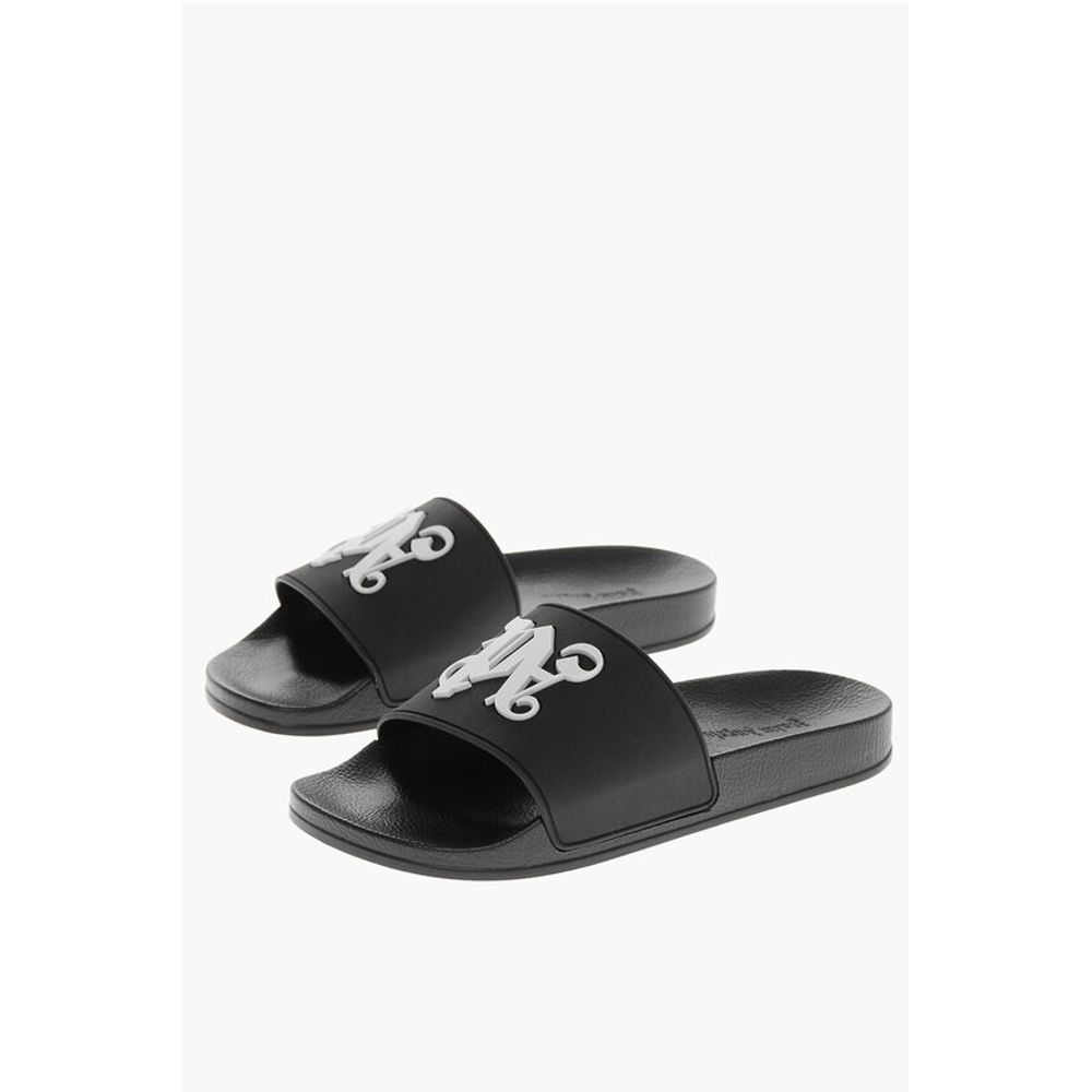 

Сандалии из резины с тисненой монограммой Palm Angels, Black