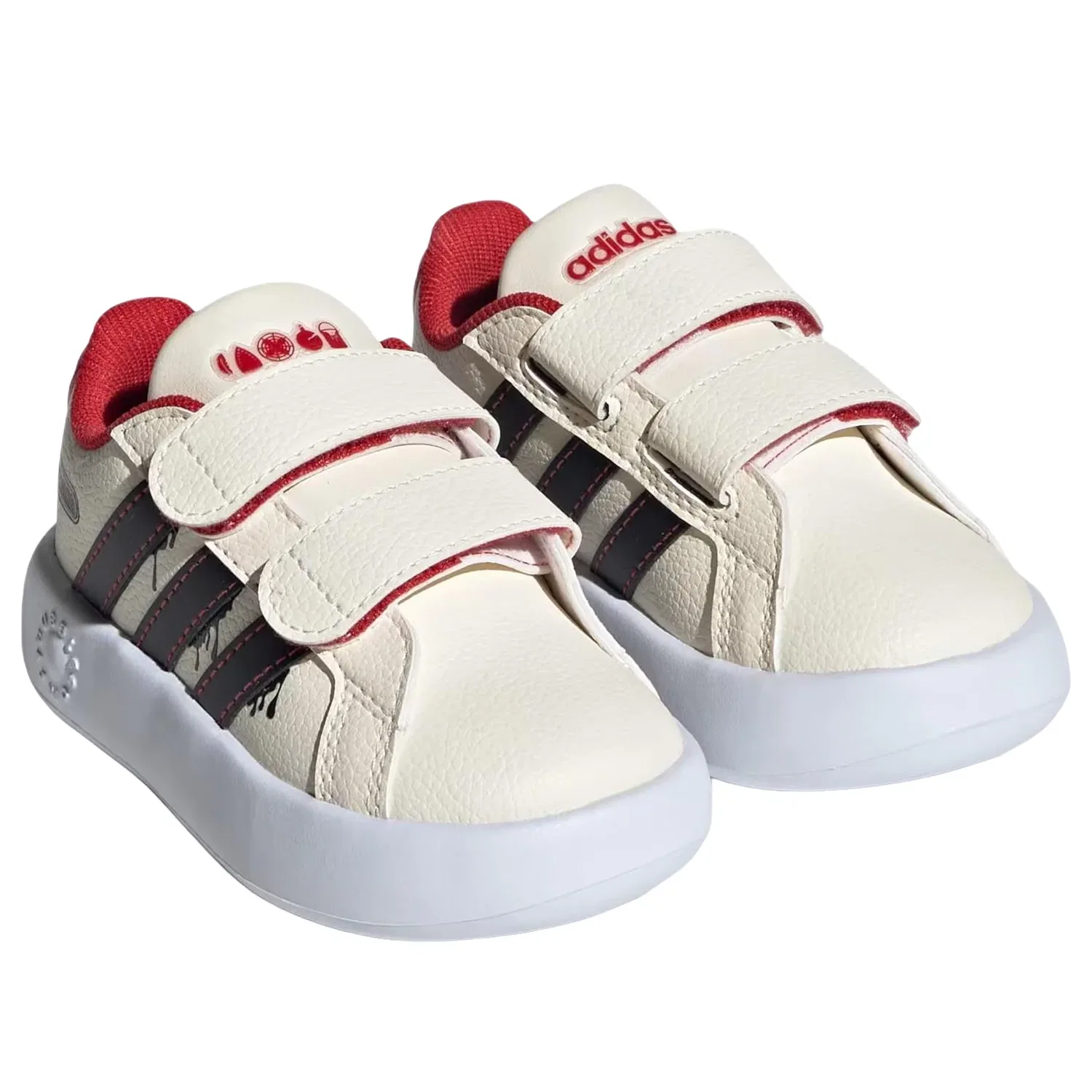Кроссовки Adidas Grand Court 'Cream White Core Black Collegiate Red' JR5631, белый — фото 3