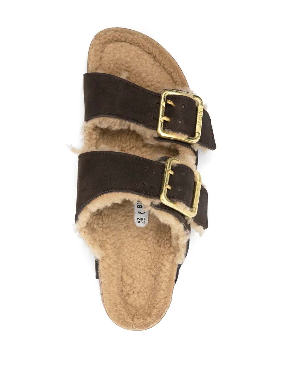 Сандалии Arizona с подкладкой из овчины BIRKENSTOCK, коричневый — фото 4