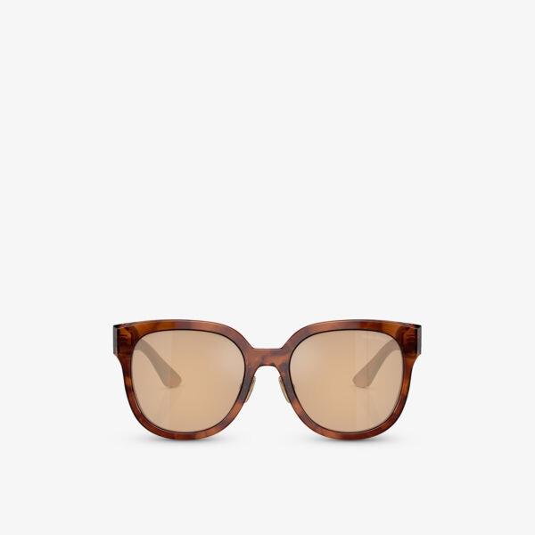 

Солнцезащитные очки mu 01zs в квадратной оправе из ацетата черепаховой расцветки Miu Miu, коричневый