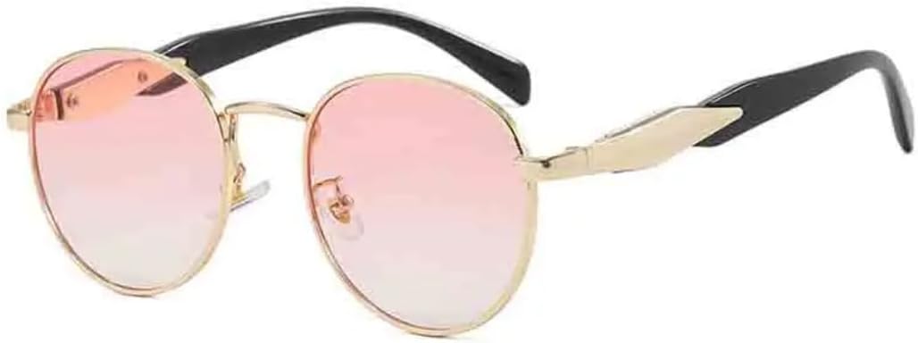 

Солнцезащитные очки с защитой UV400 | Маленькая металлическая оправа, овальная, в стиле панк | для женщин и мужчин, для занятий спортом на открытом воздухе и вождения DSVIGF, Gold Pink