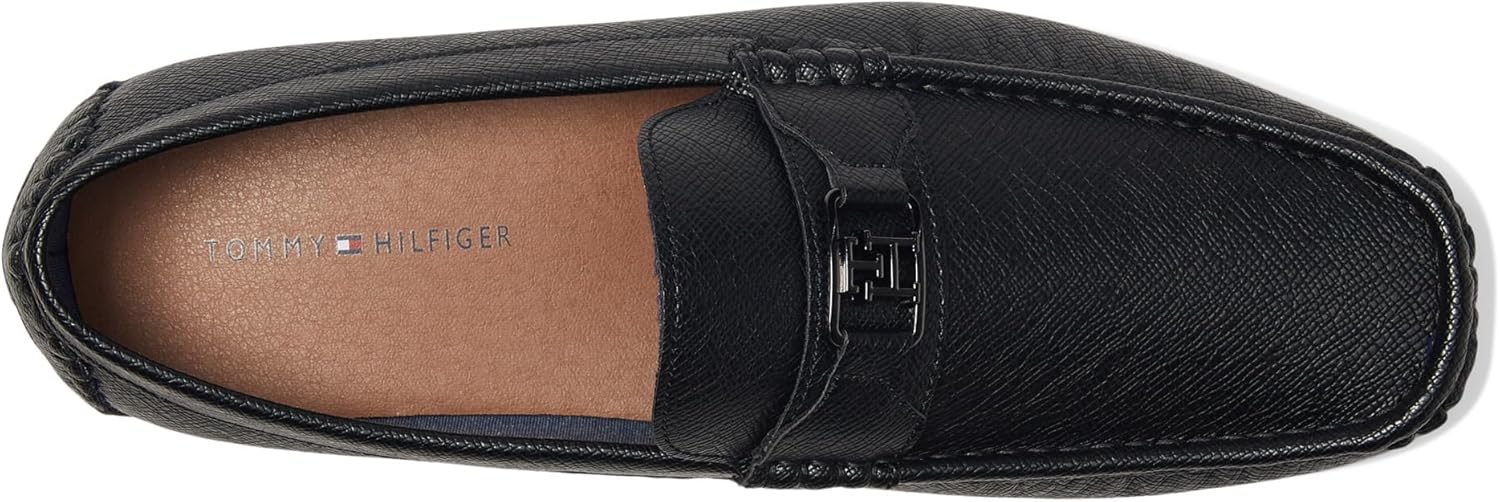 Мужские лоферы Tommy Hilfiger Attle Driving Style, Black Saffiano Texture — фото 2