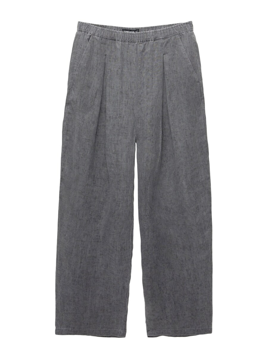 

Широкие брюки со складками спереди Pull&Bear, дымчато-синий