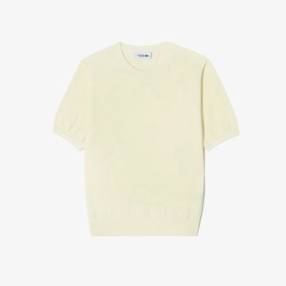 Свитер Lacoste Базовый, круглый вырез, айвори