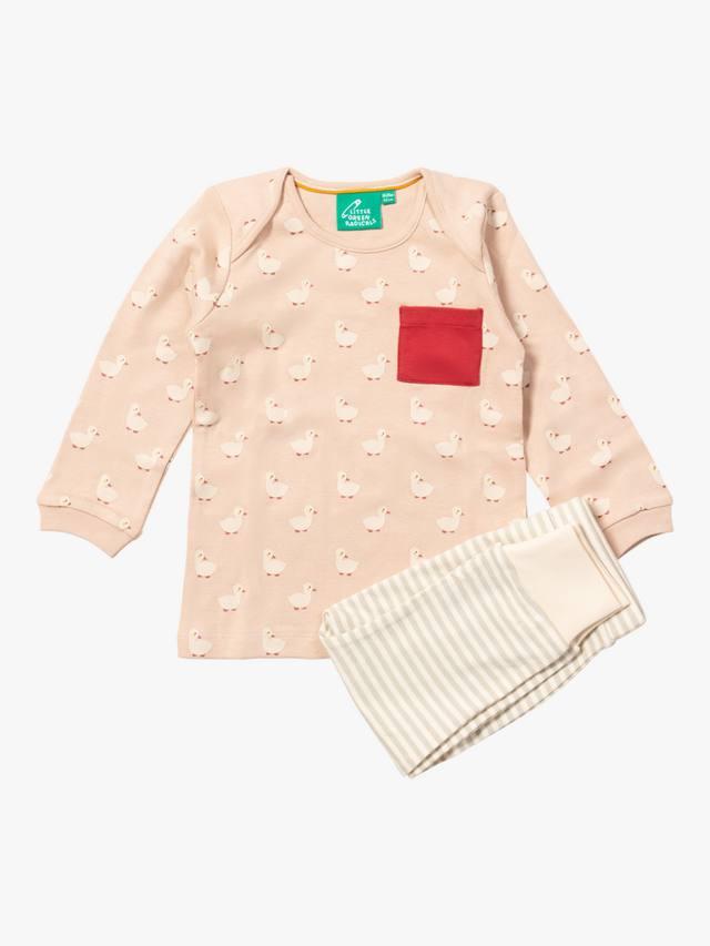 

Детский комплект из органического хлопка: принтованная кофточка и полосатые джоггеры Little Green Radicals