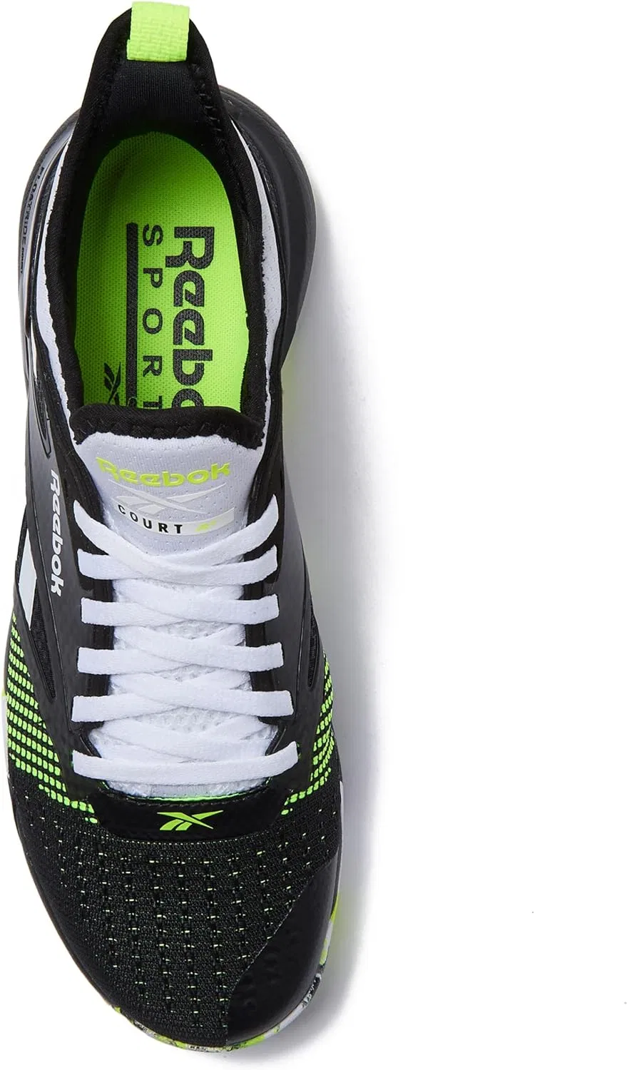 Кроссовки для корта Reebok Nano Court, белый/черный/цифровой лайм — фото 4