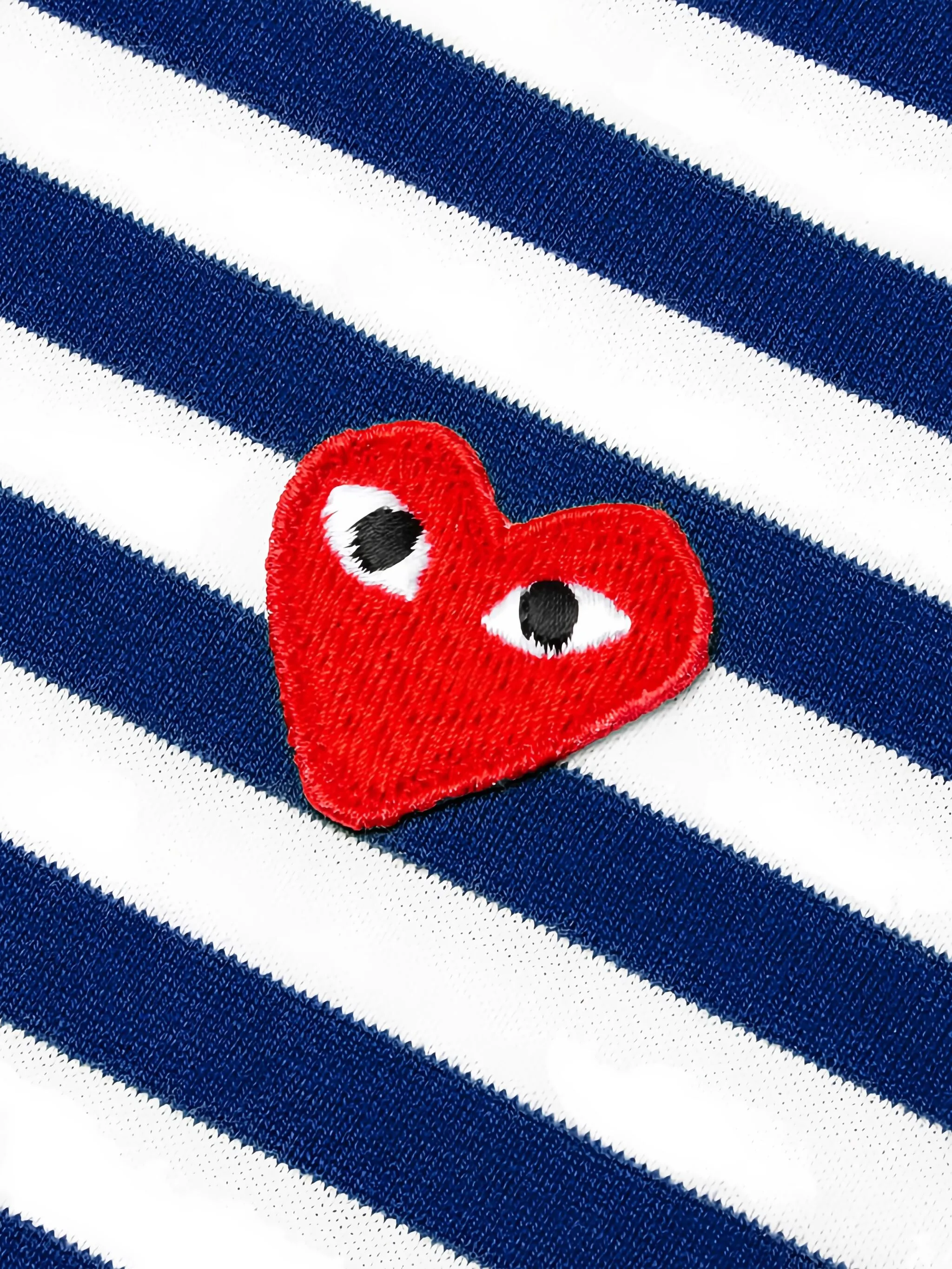 Полосатая футболка с логотипом Comme Des Garçons Play Kids, белый — фото 2