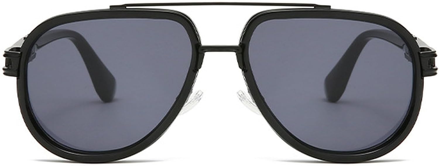 

Мужские солнцезащитные очки-пилот в стиле ретро с металлическими двойными перемычками, градиентные линзы, защита от УФ-излучения UV400, модные женские солнцезащитные очки-пилот mincl, Black