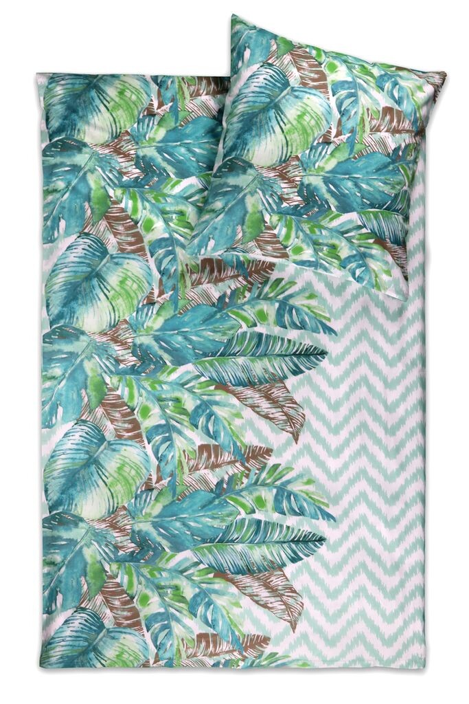 

Постельное белье jilda-tex, 100% хлопок, дизайн Jungle Leaf 135 x 200 см, постельное белье в стиле джунглей, тропическое постельное белье Dero Textilien