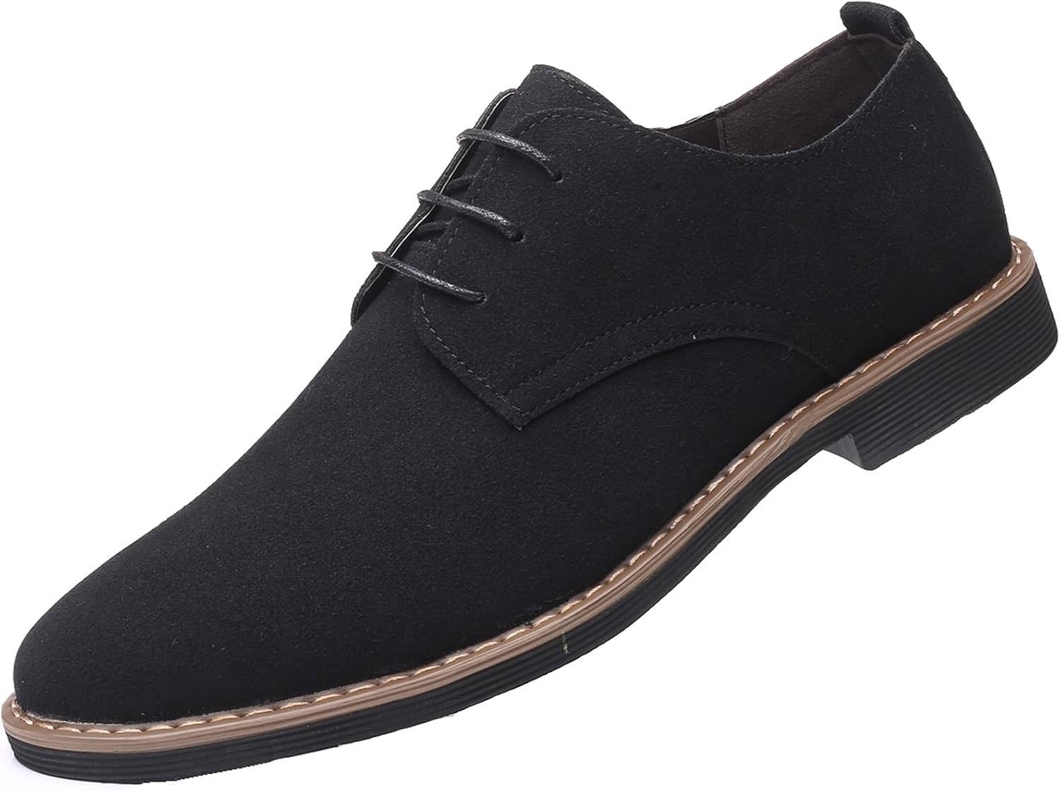 

Мужские замшевые классические туфли дерби на шнуровке для делового и официального стиля, вечерние оксфорды, свадебные оксфорды Wuiwuiyu, черный