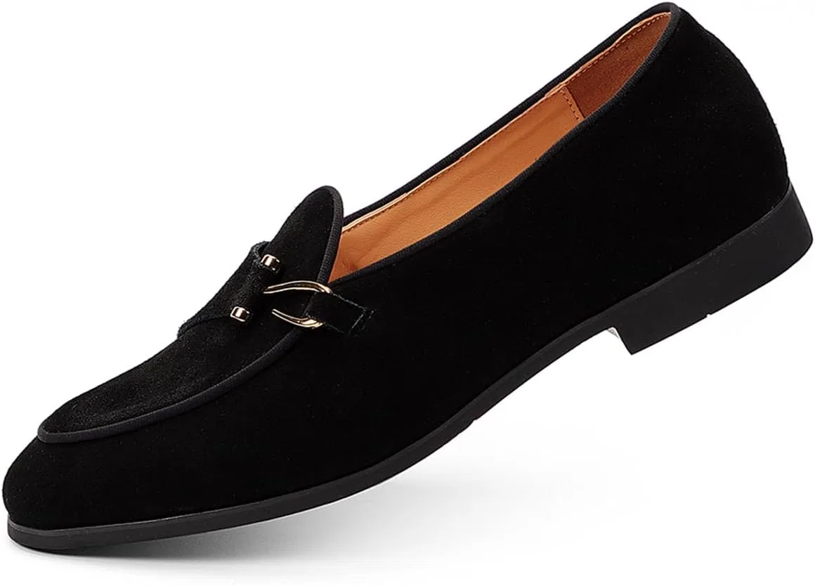 Лоферы кожаные замшевые, Monk Strap Slip-On, Black — фото 2