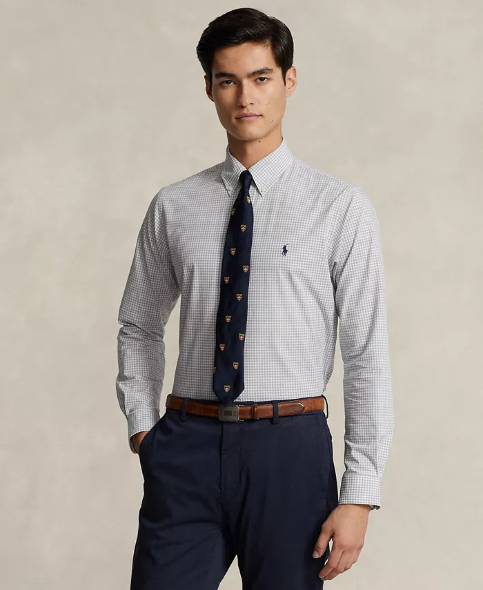 

Мужская рубашка из стретч-поплина в клетку, приталенного кроя Polo Ralph Lauren, мультиколор