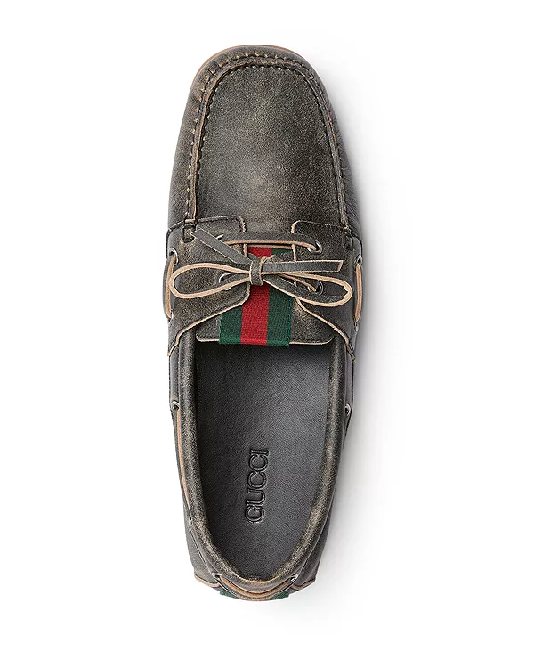 Мужские лоферы-лодочки Gucci, черный — фото 3