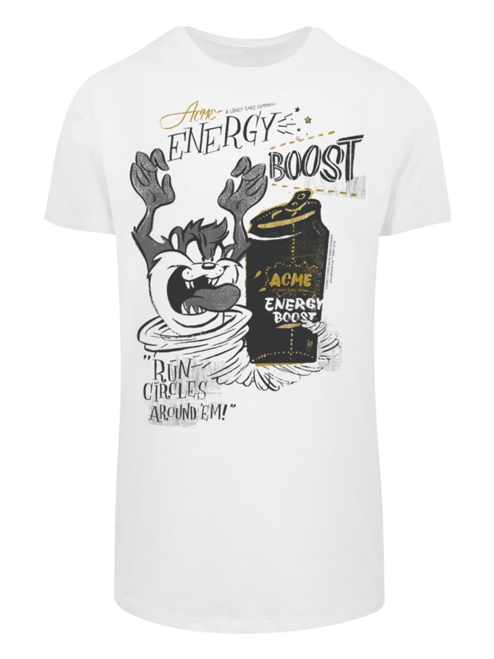 

Удлиненная футболка Looney Tunes Taz Energy Boost белого цвета F4NT4STIC, Белый, Удлиненная футболка Looney Tunes Taz Energy Boost белого цвета F4NT4STIC