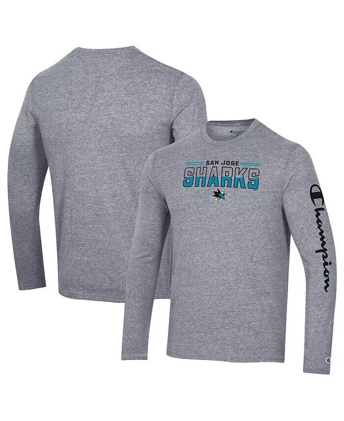 

Футболка мужская с длинным рукавом цвета «серый» с принтом «San Jose Sharks Tri-Blend» Champion
