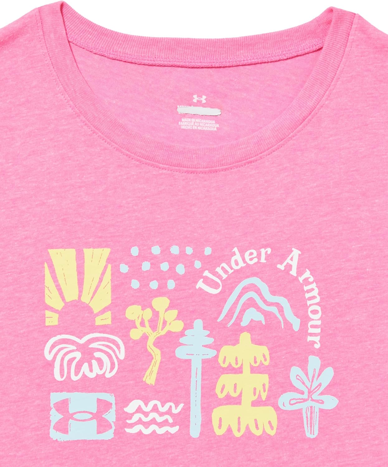 Under Armour Girls Crewneck, легкая и дышащая футболка для спорта, Aero Pink — фото 2