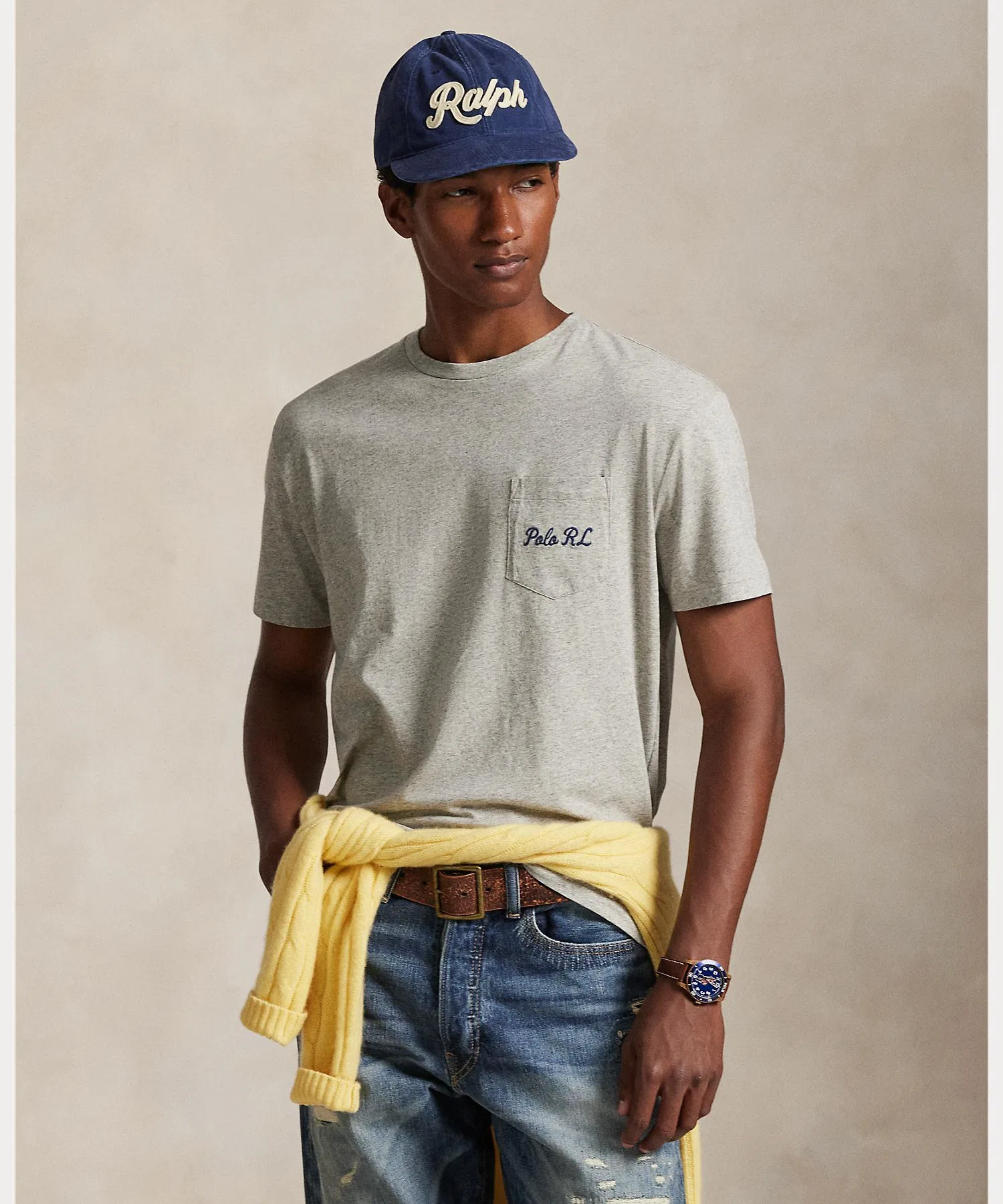 Мужская футболка с принтом Polo Bear POLO RALPH LAUREN серая