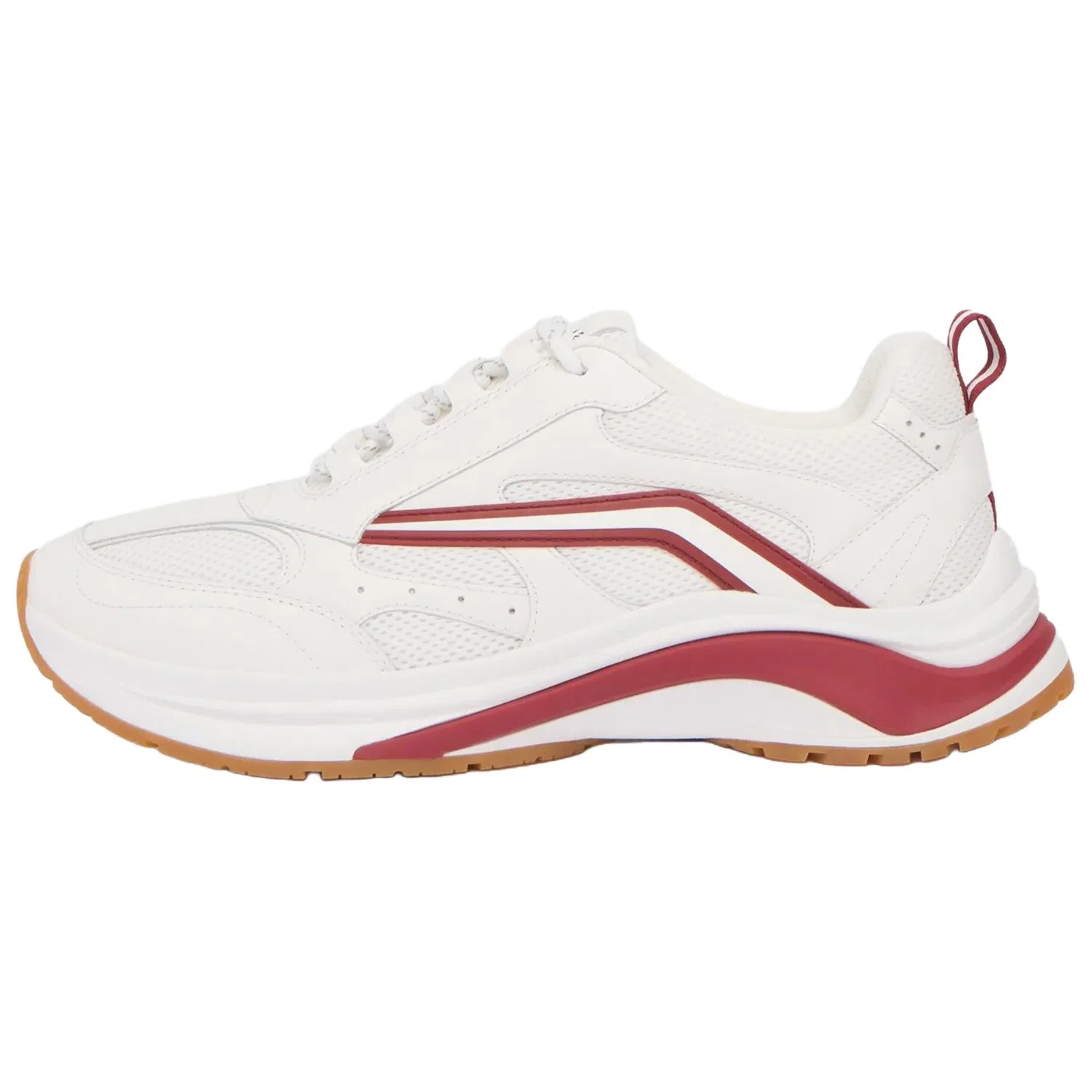 Кроссовки повседневные белые и красные BALLY Woge Low
