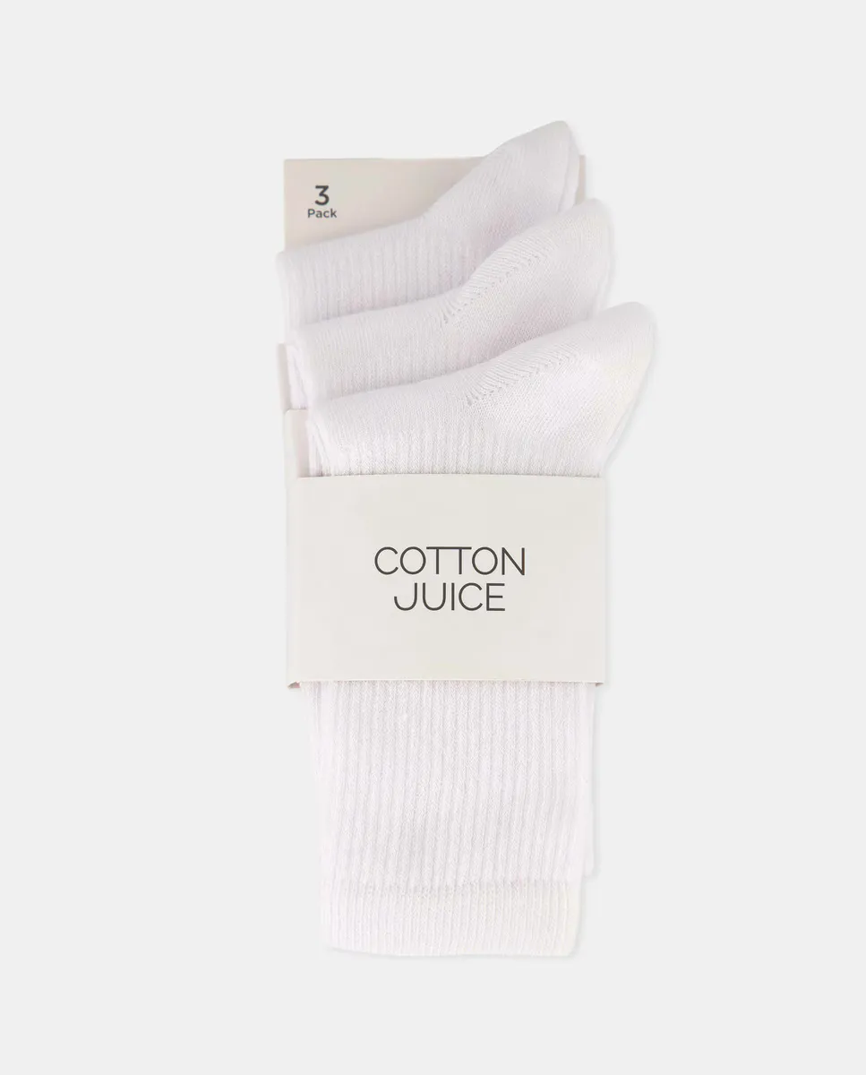 

Упаковка из 3 белых спортивных носков для мальчиков Cotton Juice, белый