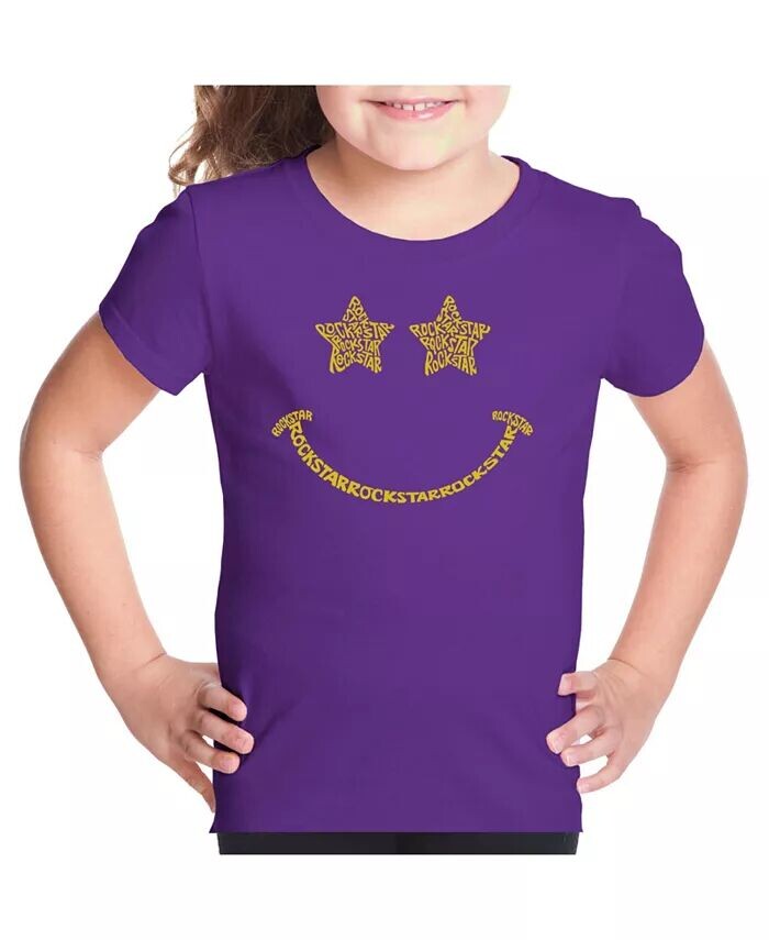 

Футболка Big Girl Word Art - Rockstar Smiley LA Pop Art, фиолетовый