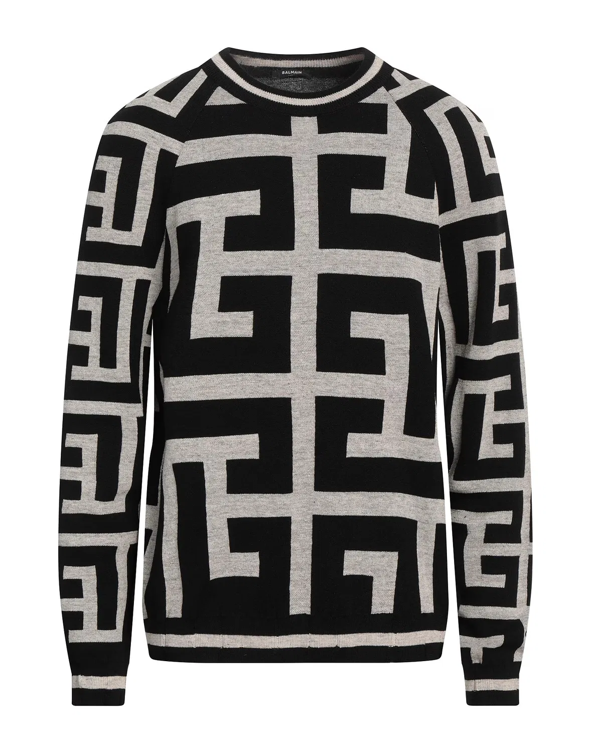 Свитер жаккардовый BALMAIN черный