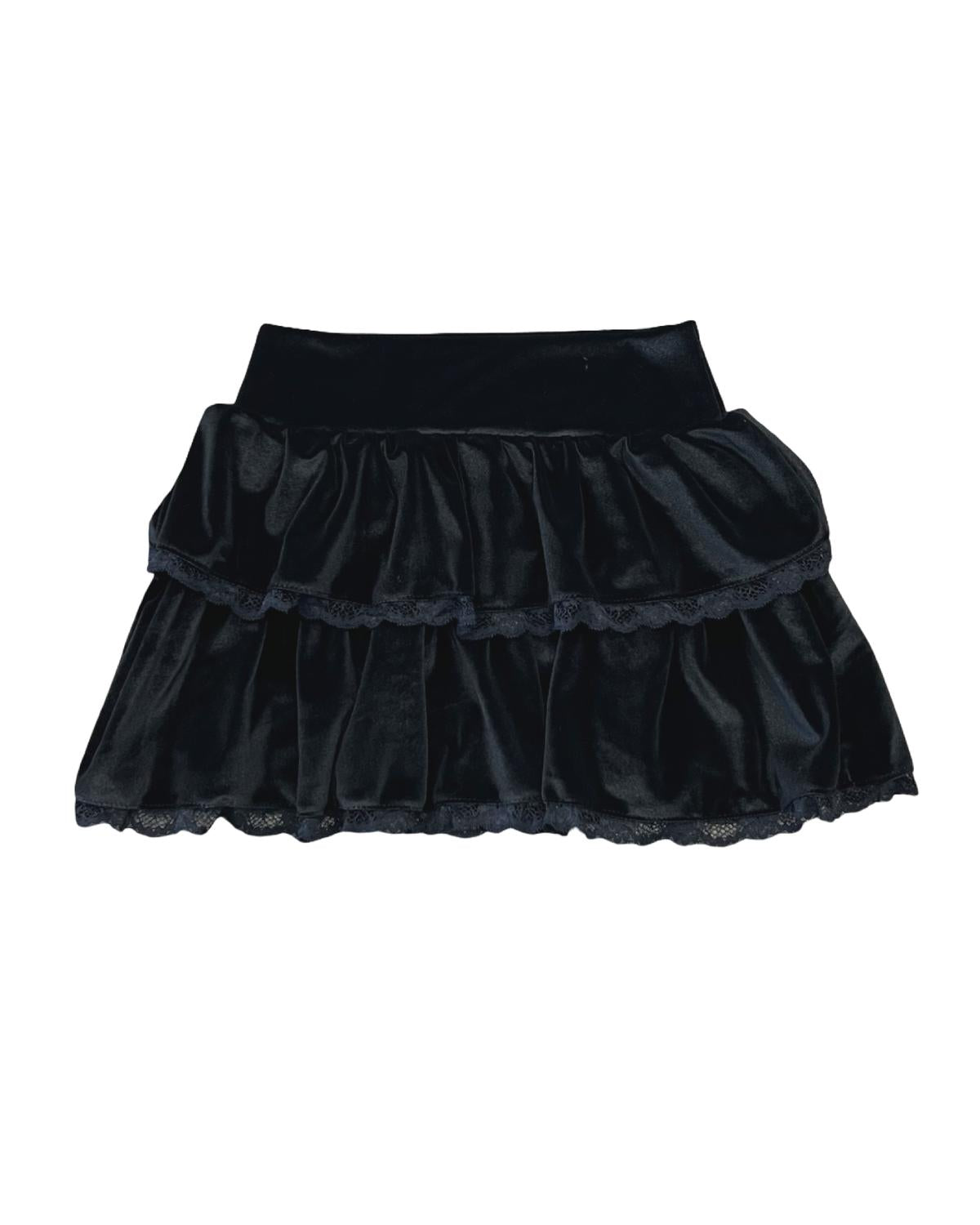 

Flowers by zoe Бархатная юбка для девочки, черная