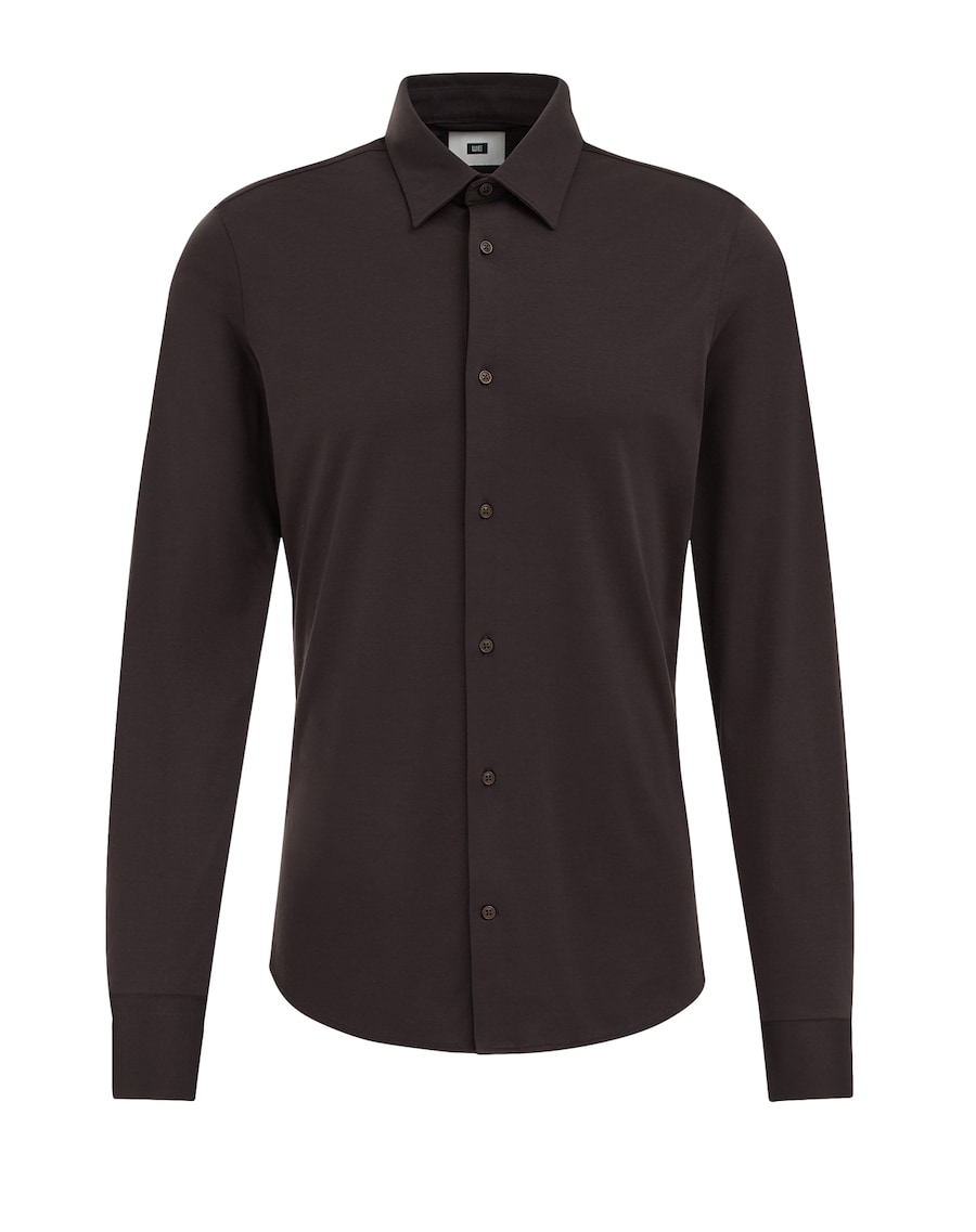

Рубашка Slim Fit на пуговицах WE Fashion, темно-коричневый