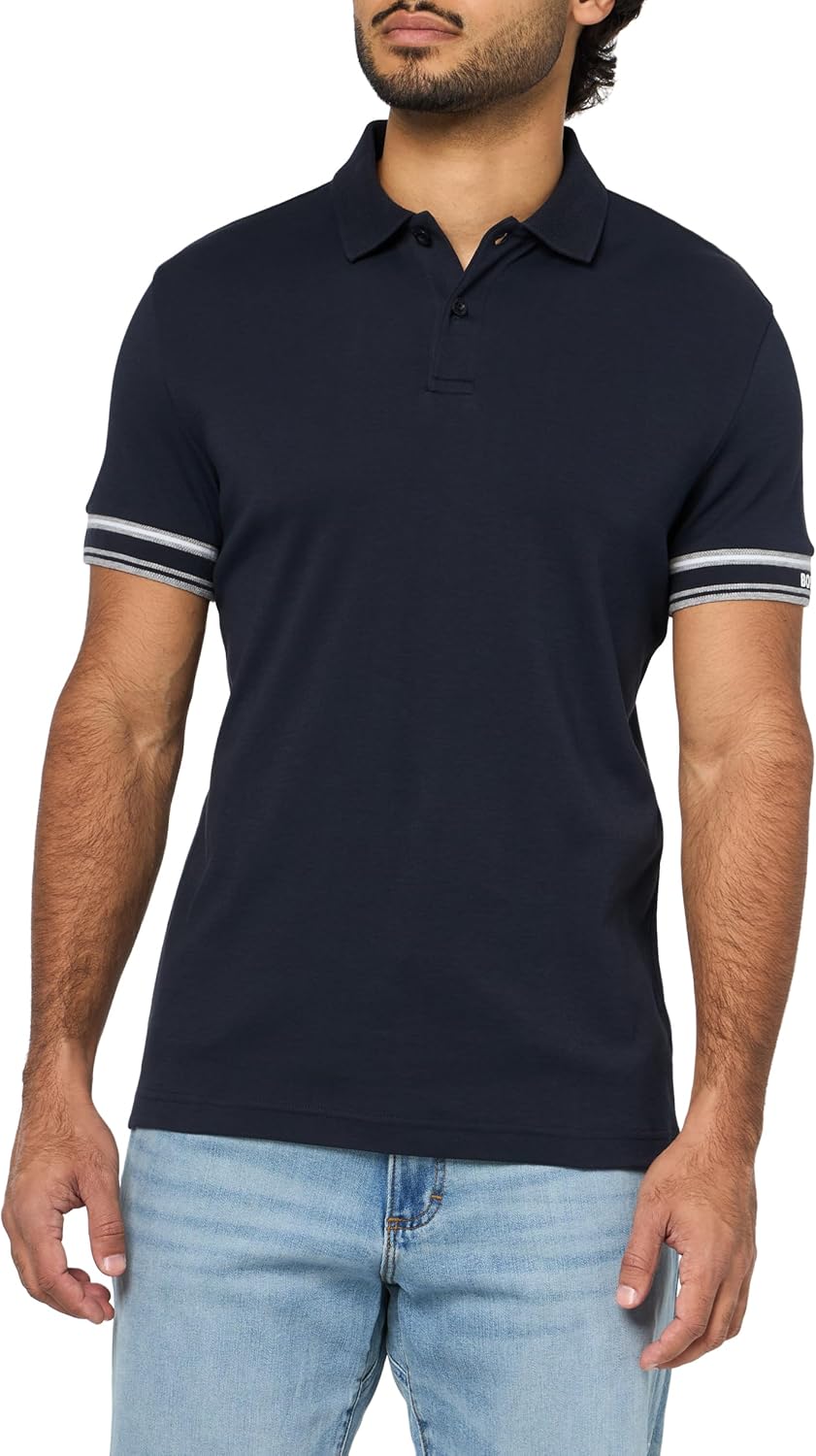 

BOSS Мужская поло из интерлока, Midnight Zone, Синий, BOSS Мужская поло из интерлока, Midnight Zone