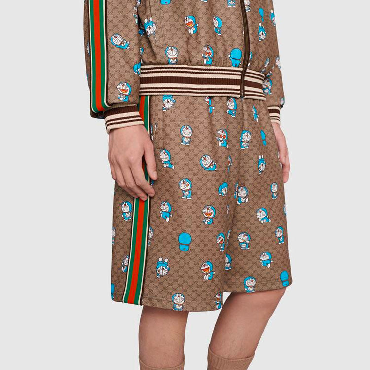 Шорты Gucci x Doraemon GG Shorts, бежевый, коричневый — фото 4