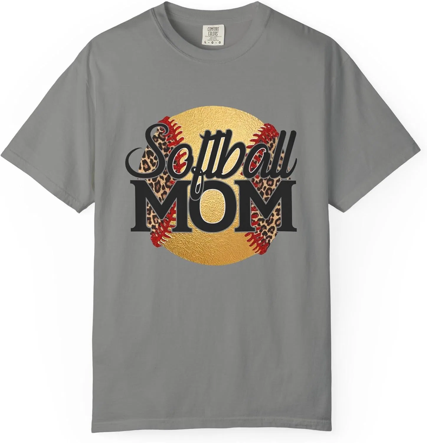 Футболка с принтом Softball Mom, Garment-Dyed, Granite