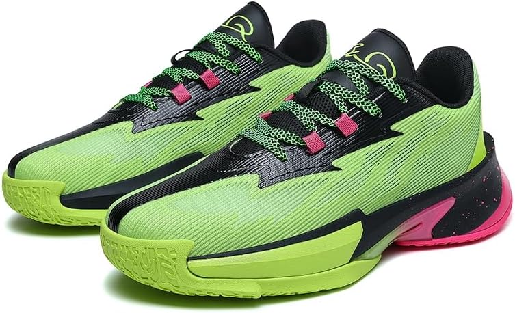 

Мужские баскетбольные кроссовки с толстой подошвой и шнуровкой, дышащие сетчатые, дезодорирующие, повседневные спортивные, подходят для игры в мяч, прогулок и бега Igzbibg, зеленый