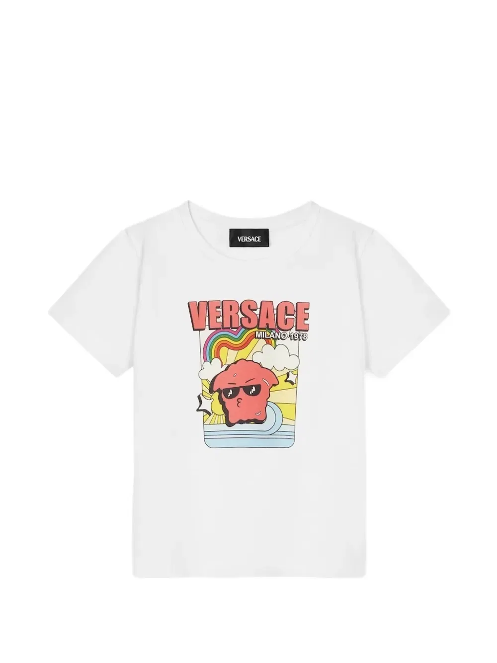 Футболка с графическим принтом Versace Kids, белый