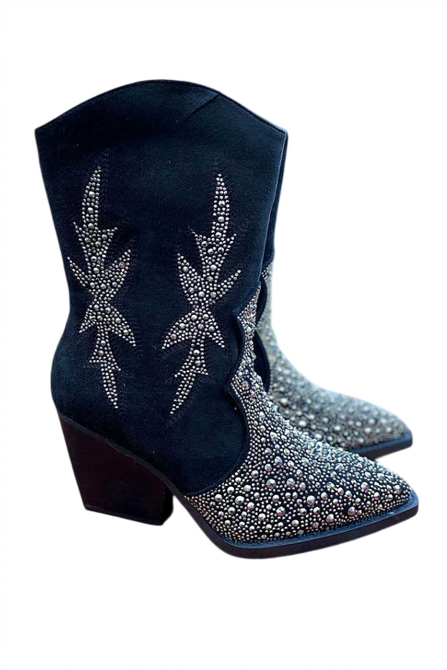 Женские ботильоны Lux Western Ankle Boots черного цвета Very G