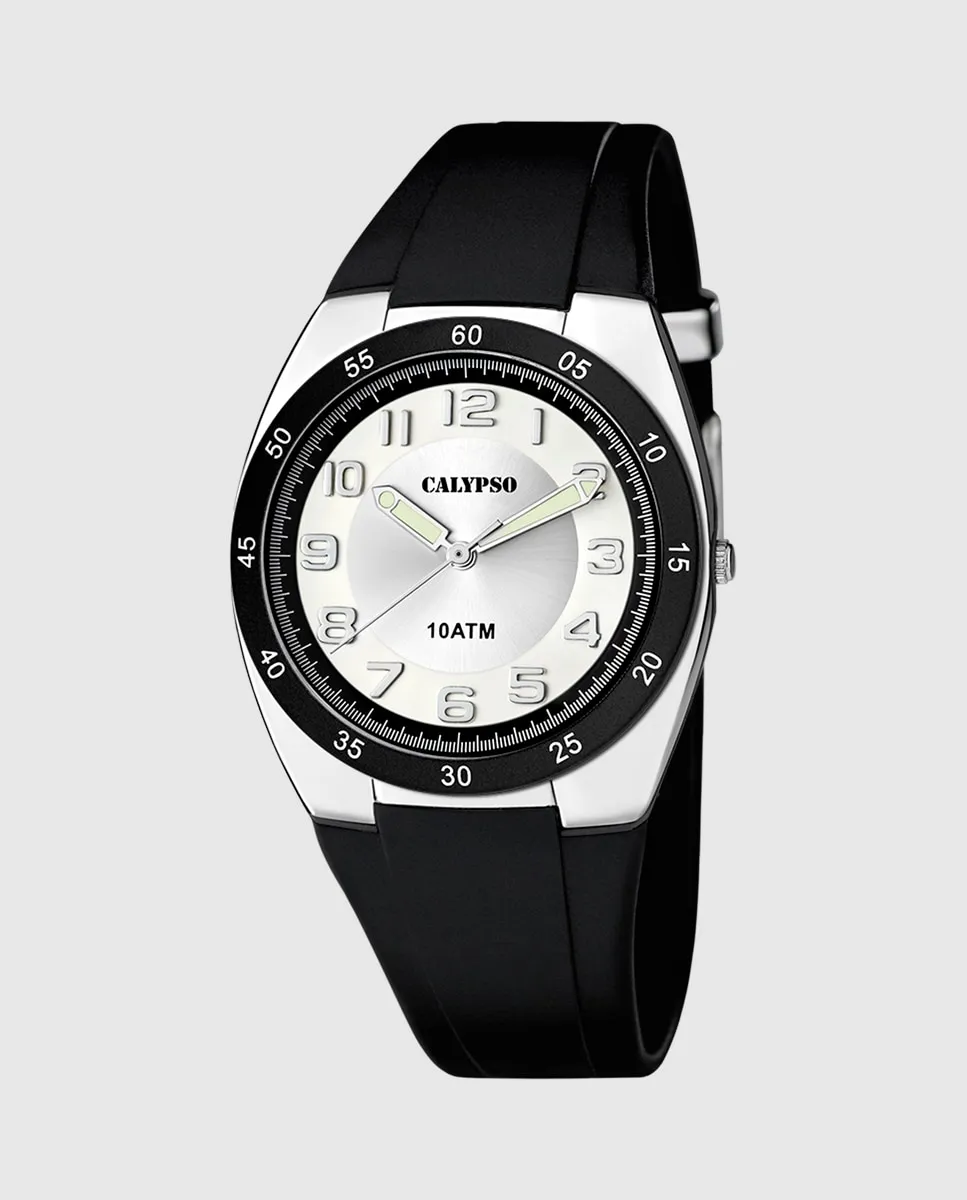 

K5753/5 Мужские часы в уличном стиле из черной резины Calypso, черный