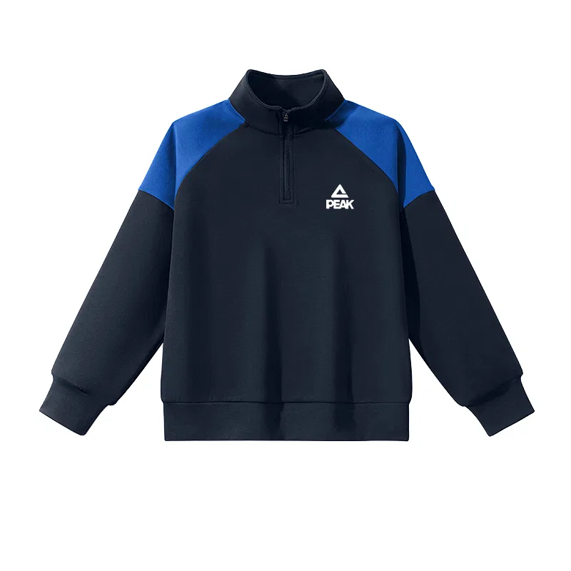 Детский свитшот с полуоткрытым воротом PEAK Navy Blue/PK White