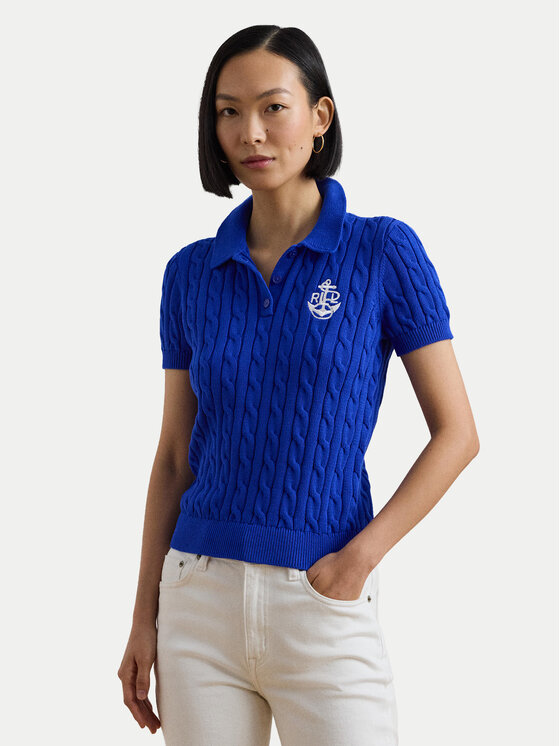 

Рубашка поло облегающего кроя 200957581002 Lauren Ralph Lauren, синий