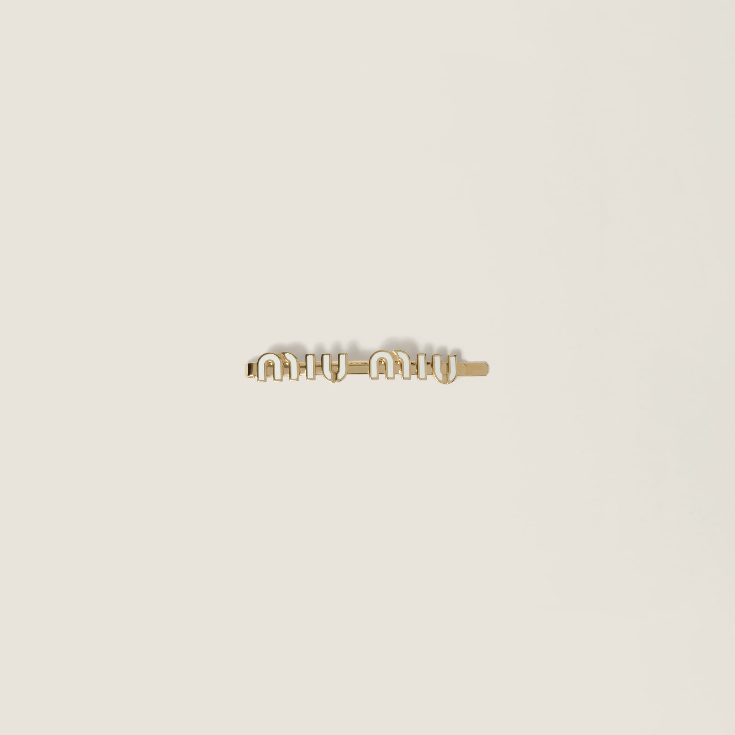 

Металлическая заколка для волос с эмалью MIU MIU, белый