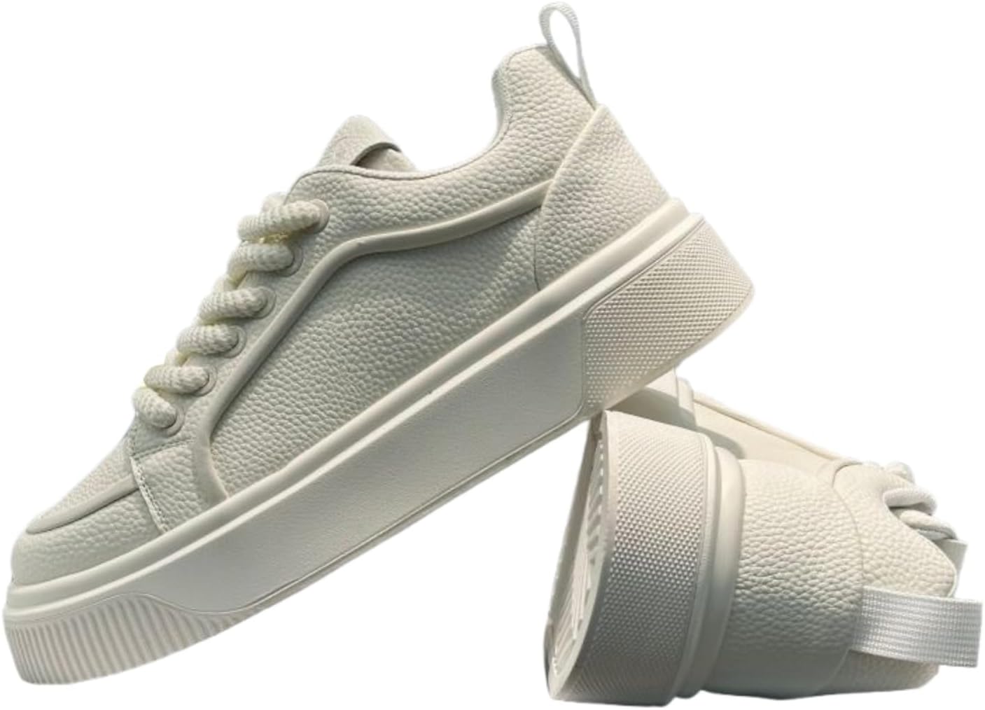 

Мужские повседневные кожаные кроссовки на шнуровке с толстой подошвой и петлей для носка, дышащая и комфортная обувь для ежедневной ходьбы, работы и полууформальных случаев, современный минималистичный дизайн Kelibasi, белый