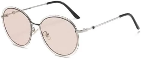 

Женские солнцезащитные очки в металлической оправе, винтажные, с градиентным переходом цвета, защита от УФ-излучения UV400, модные круглые очки-маска MTZJH, Champagne