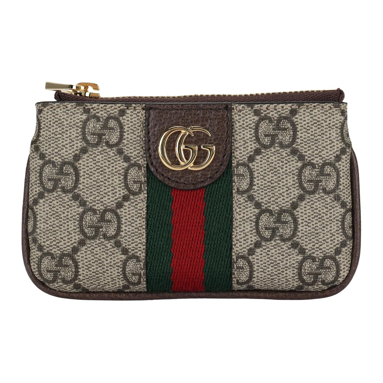 

GUCCI Кошелек-монетница Ophidia из холста с кожаной отделкой унисекс черно-коричневый