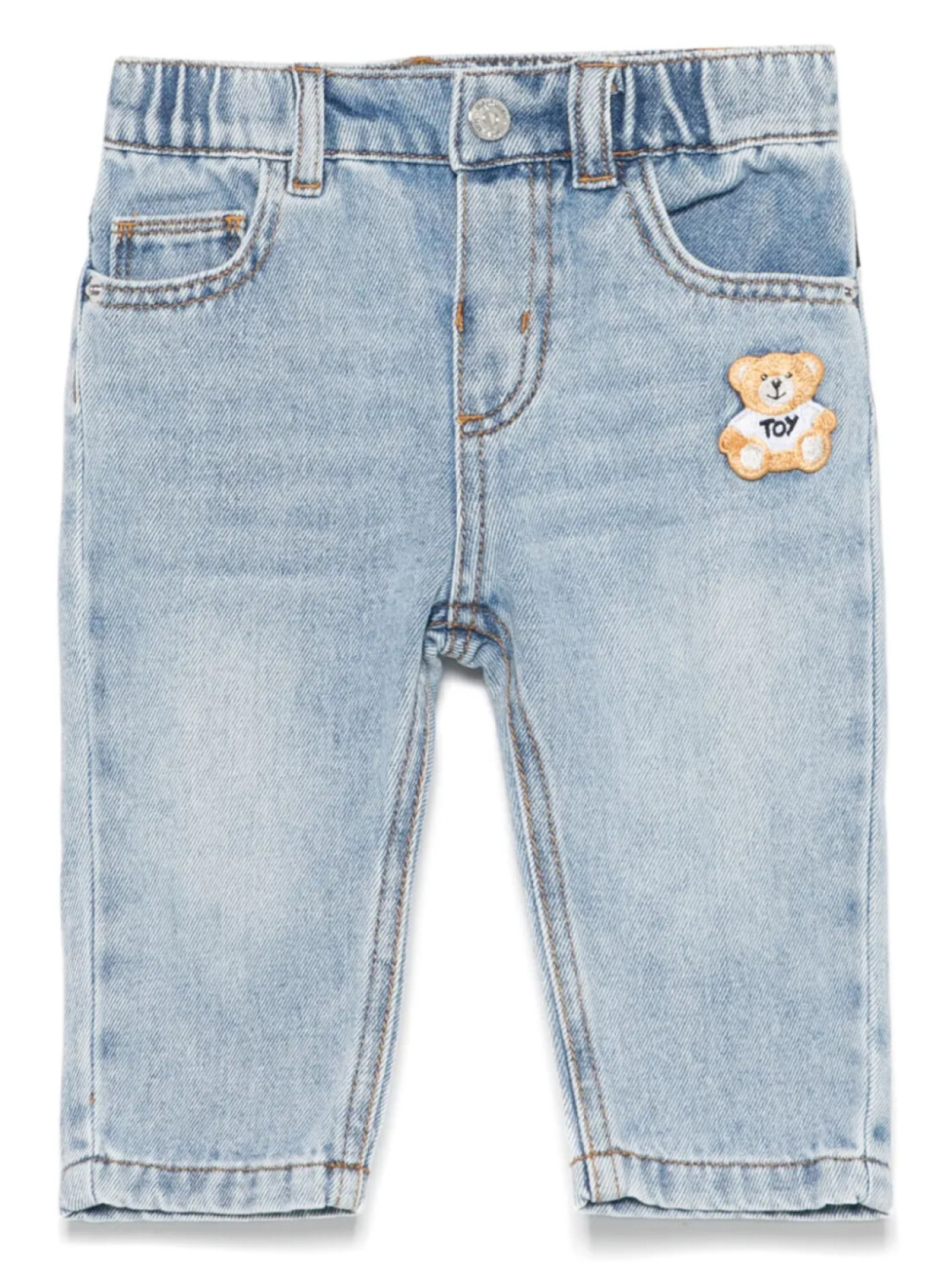 

Джинсы Moschino Kids с вышитым мишкой Teddy Bear, синий
