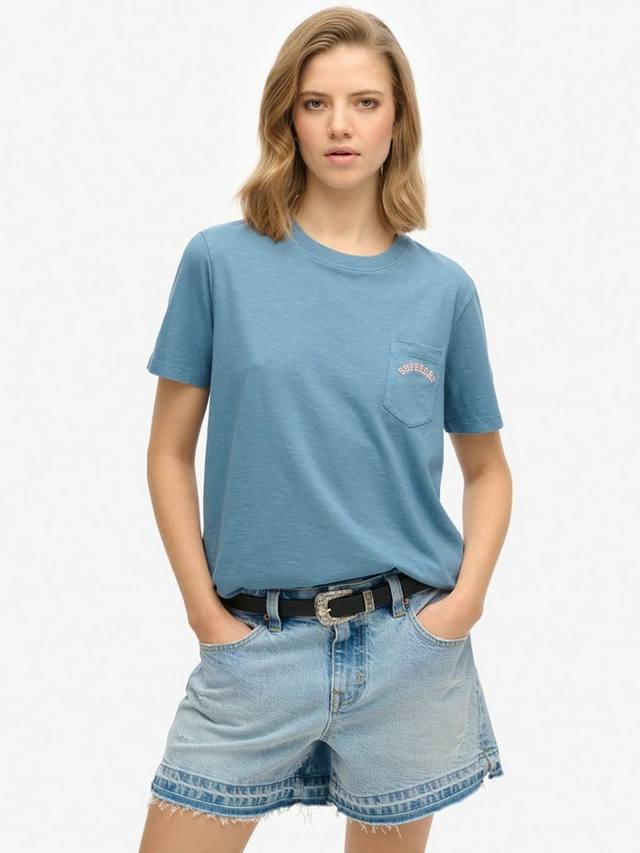 

Футболка Essential Logo с карманом и красителем для одежды Superdry, Copen Blue