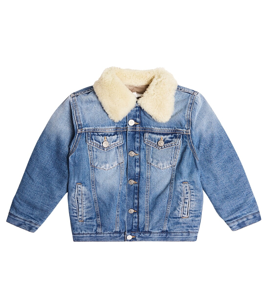

Джинсовая куртка с отделкой из овчины MM6 Maison Margiela, синий