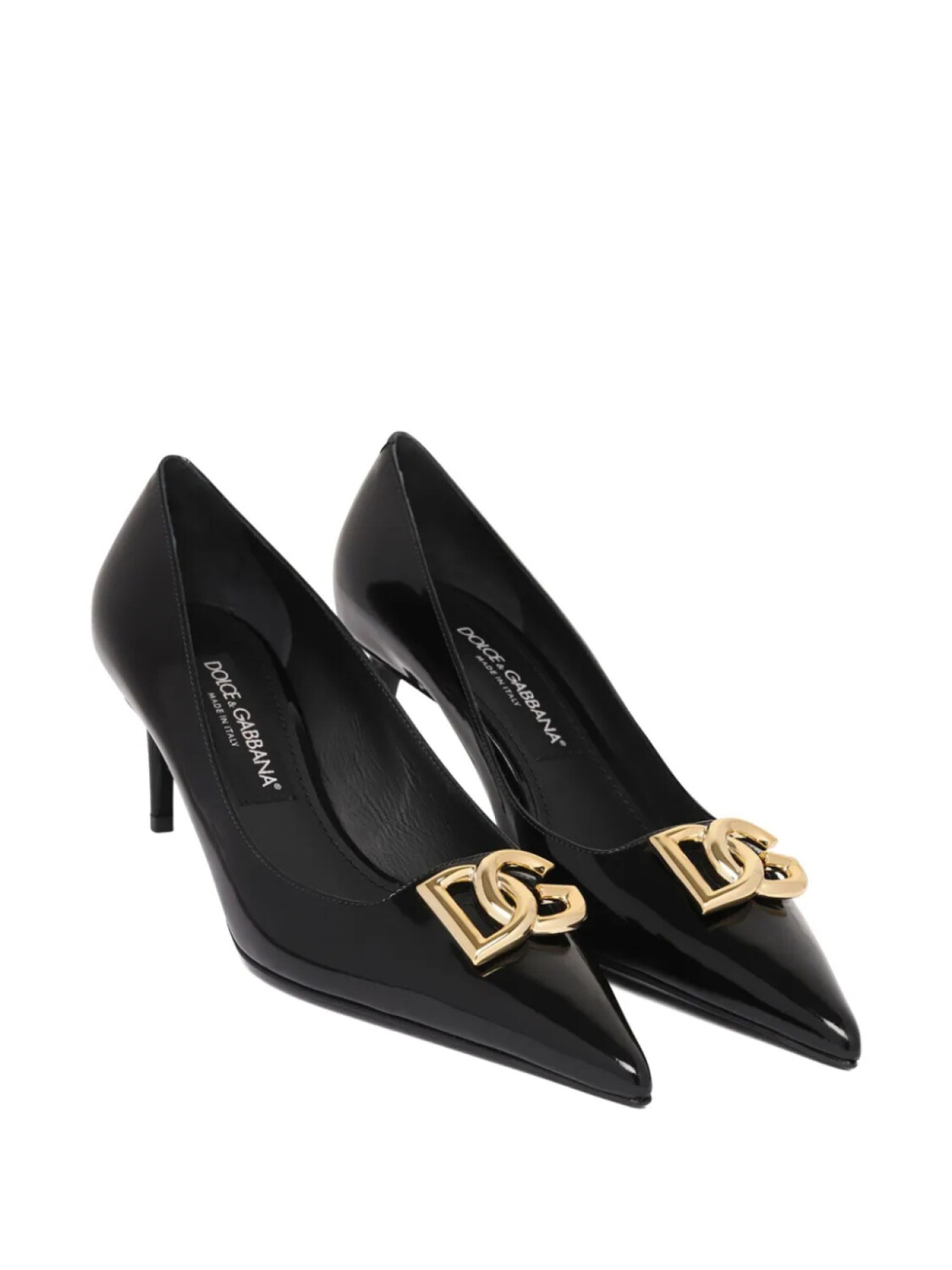 Туфли-лодочки Dolce & Gabbana 90 мм с логотипом, черный — фото 2