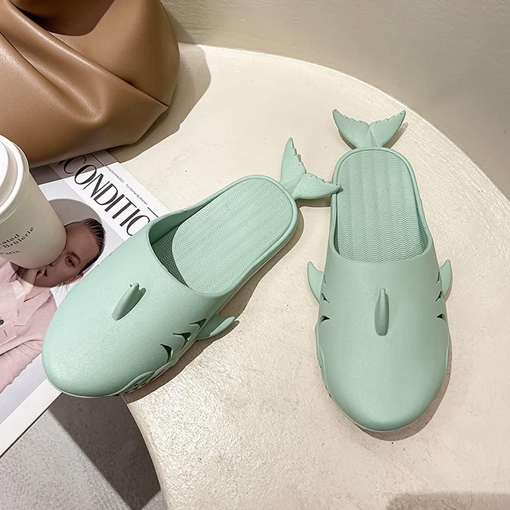 Тапочки Todoroki Shoto Shark, нескользящие, сабо, сандалии, тапочки в виде рыбок, пляжные тапочки для душа, тапочки в виде рыбок, унисекс, зеленый — фото 2